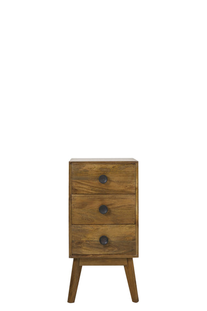 Espita Wood Oil Brown Cabinet with 3 Drawers