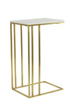 Roshan White Marble+Antique Bronze Side Table