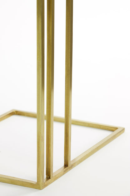 Roshan Brown Marble + Antique Bronze Side Table