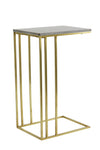 Roshan Brown Marble + Antique Bronze Side Table