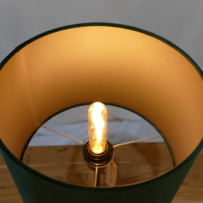 Green Marble and Velvet Table Lamp