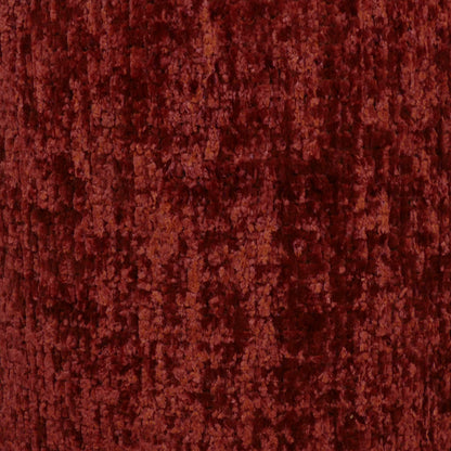 Chrome Oval Frame Lamp with Deep Red Chenille Shade