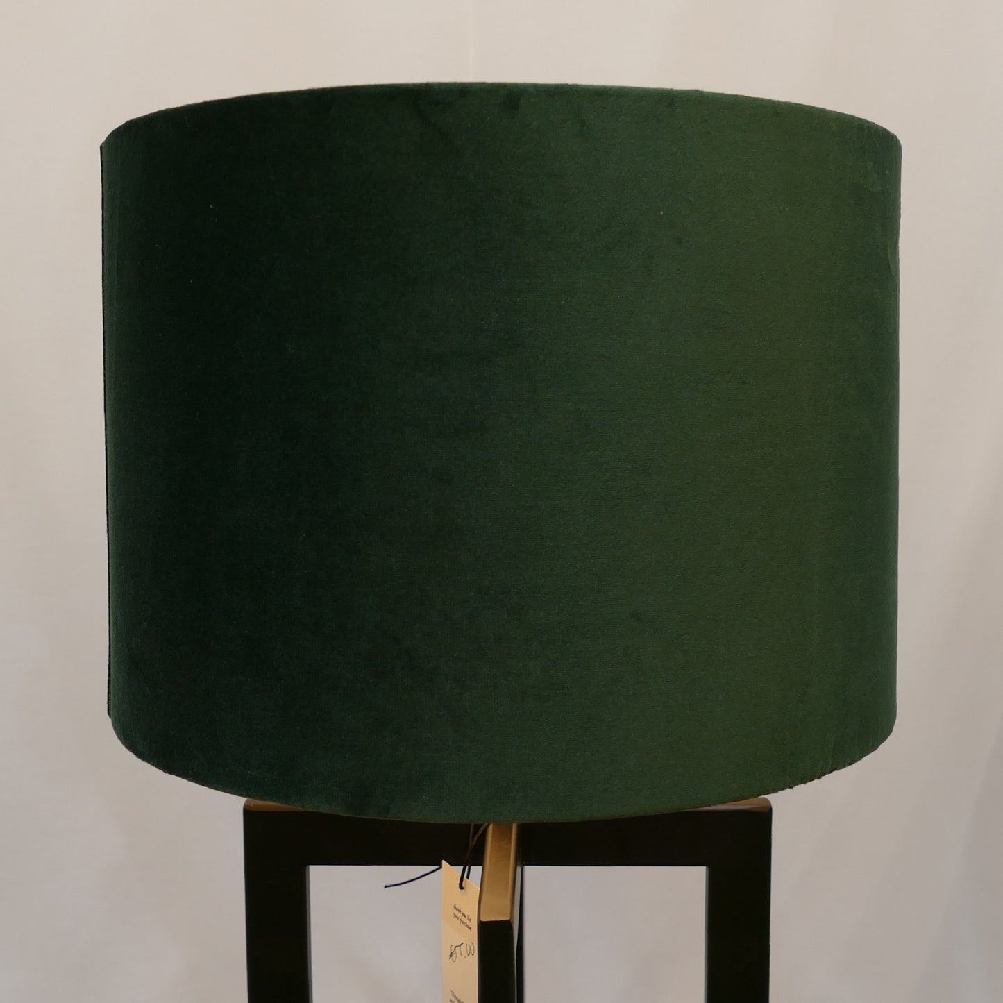 Black Frame Lamp with Deep Green Velvet Shade
