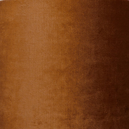 Copper Oval Table Lamp with Rust Velvet Shade