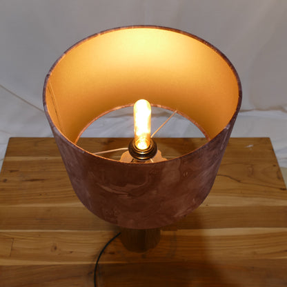 Gold Textured Lamp with Marbled Velvet Shade