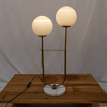 Dua Table Lamp with Double Opal Globes
