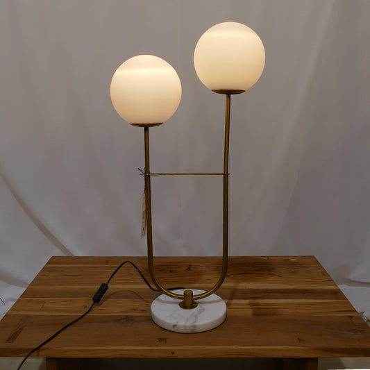 Dua Table Lamp with Double Opal Globes