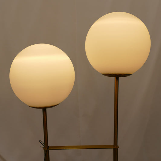 Dua Table Lamp with Double Opal Globes