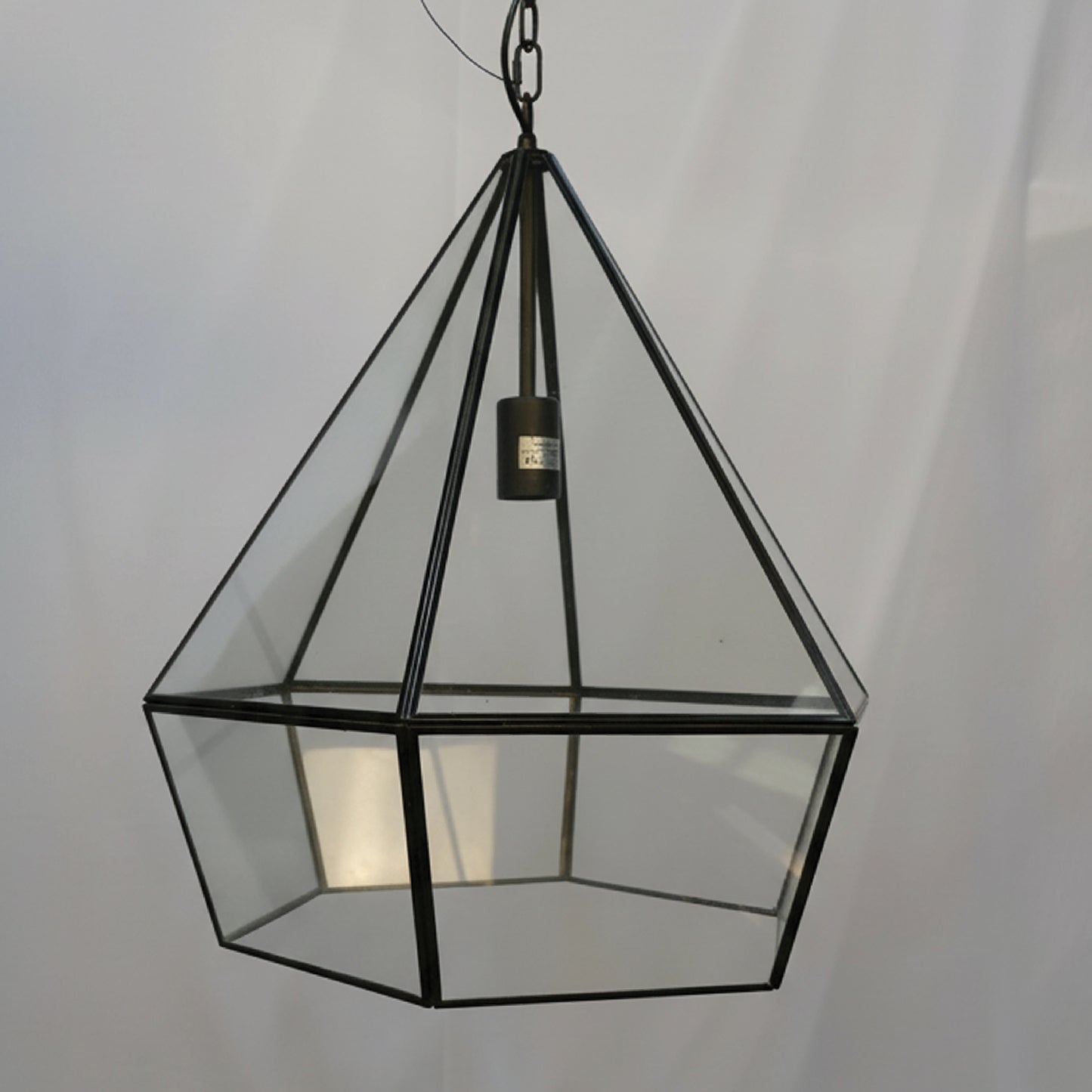 Geometric Black Framed Glass Pendant Light