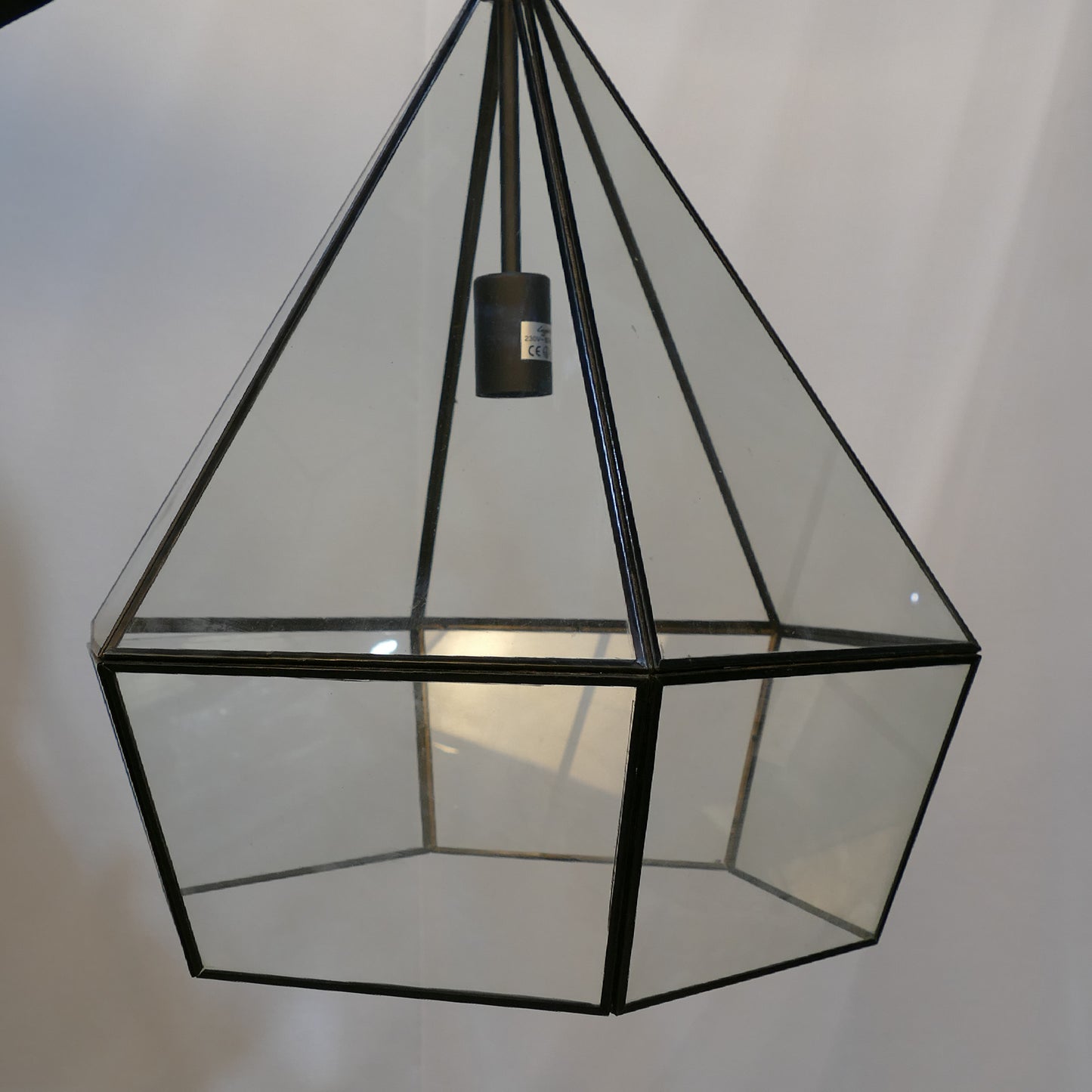 Geometric Black Framed Glass Pendant Light