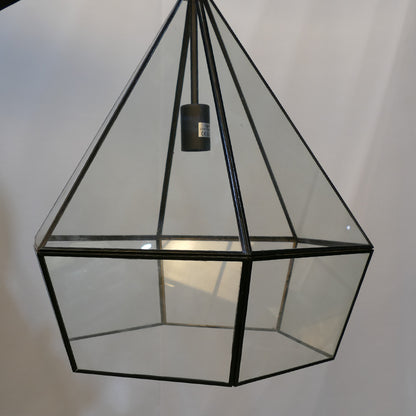 Geometric Black Framed Glass Pendant Light
