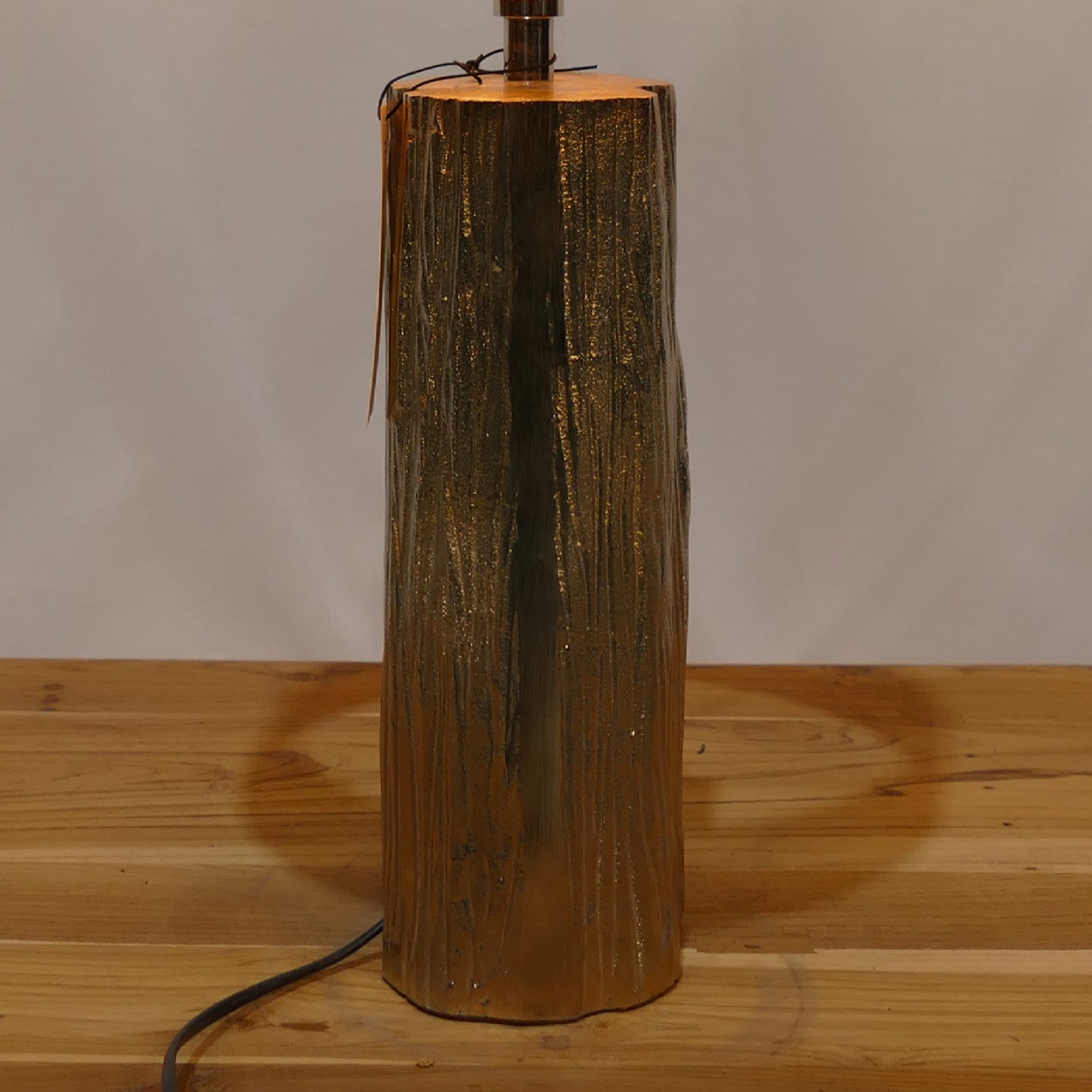 Gold Textured Lamp with Marbled Velvet Shade