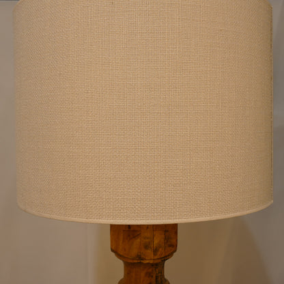 Robbia Natural Wood Floor Lamp with Linen Drum Shade