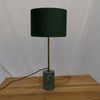 Green Marble and Velvet Table Lamp