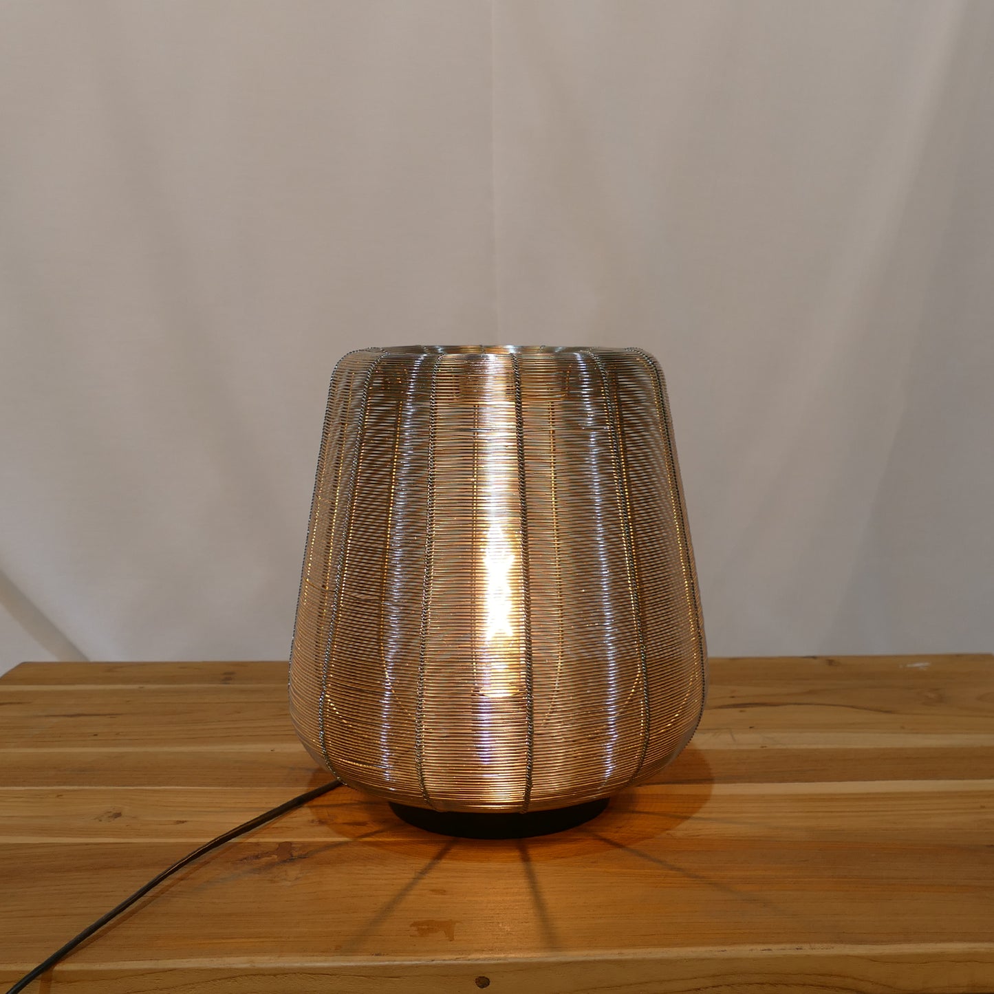 Silver Wire Lantern Table Lamp
