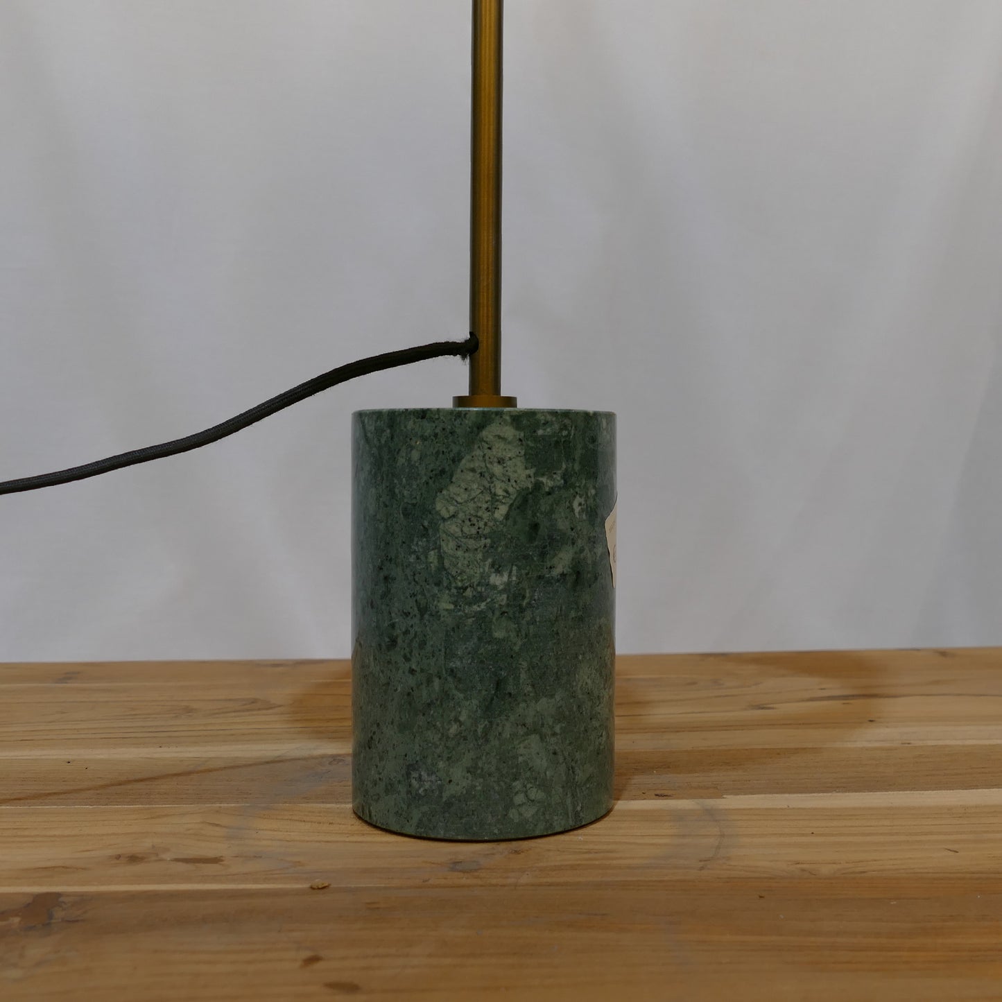 Green Marble and Velvet Table Lamp