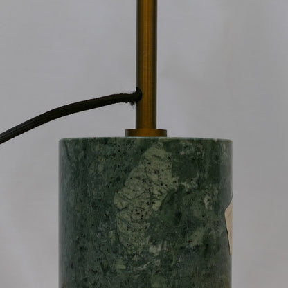 Green Marble and Velvet Table Lamp