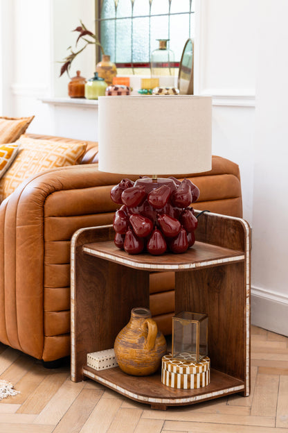 Pear Table Lamp - Ceramic & Linen