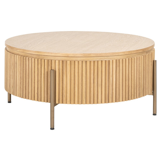 Belfort Round Coffee Table Natural Oak
