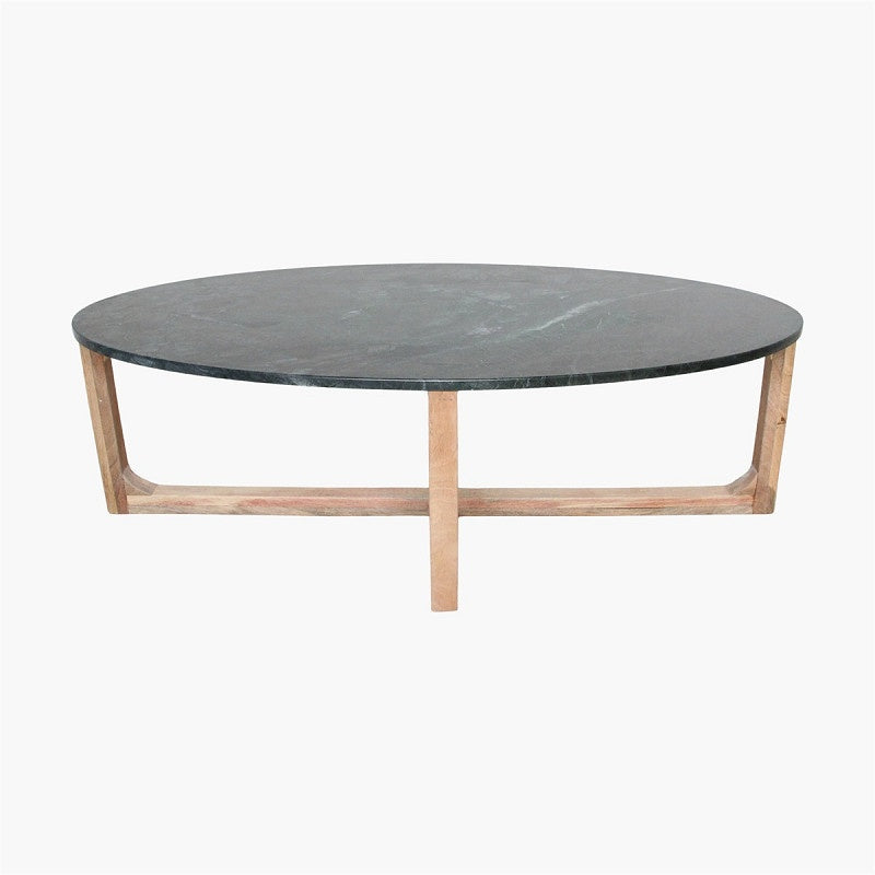 Marble Coffee Table Oval Green