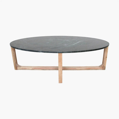 Marble Coffee Table Oval Green