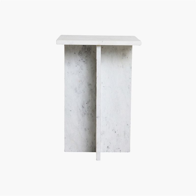 Beijing Side Table in White Marble