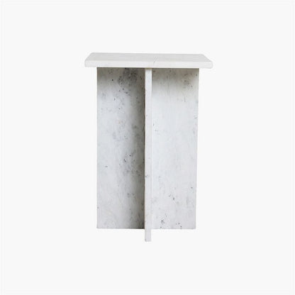 Beijing Side Table in White Marble