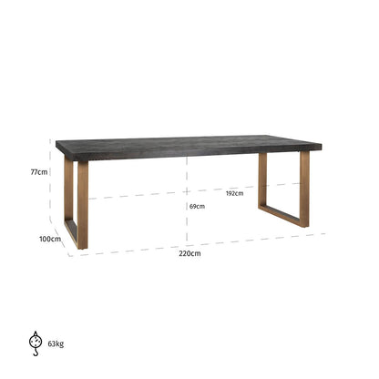 Blackbone Dining Table – Brass Black Rustic