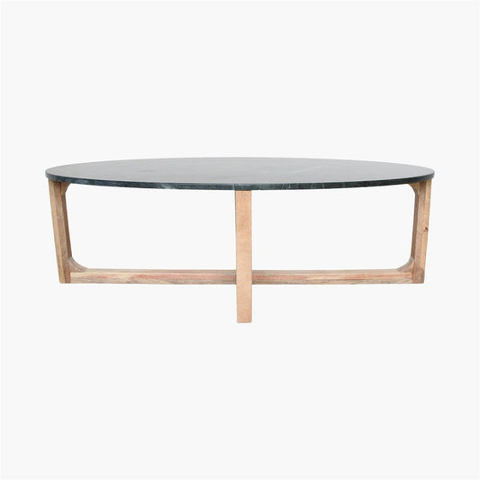 Marble Coffee Table Oval Green
