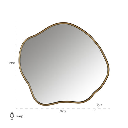 Allyson Brushed Gold Metal Mirror