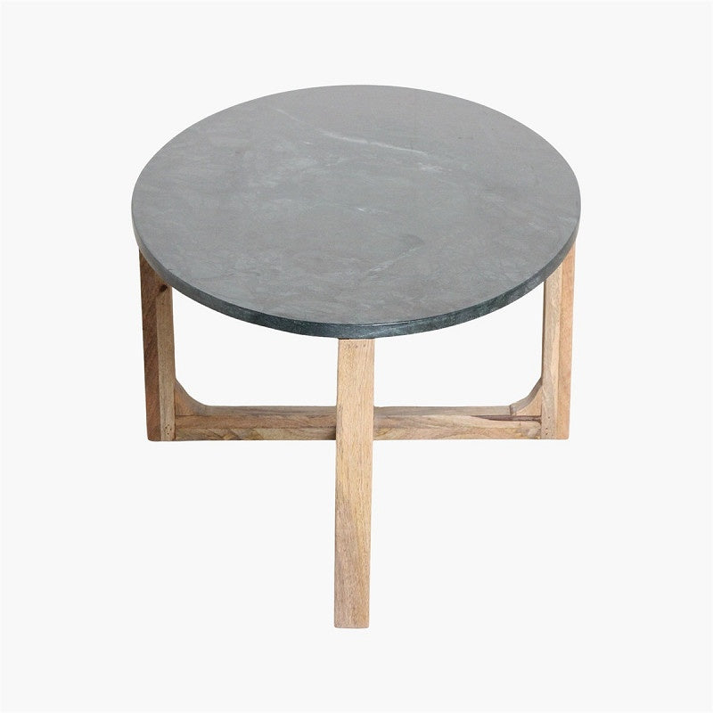 Marble Coffee Table Oval Green