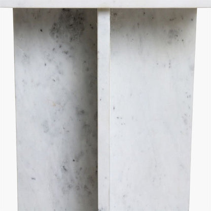Beijing Side Table in White Marble