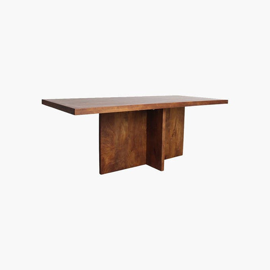 Bullnose Greek Cross Dining Table - Mango Wood