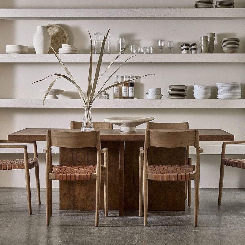 Bullnose Greek Cross Dining Table - Mango Wood