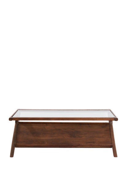 Yuki Acacia Wood & Glass Coffee Table