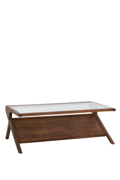 Yuki Acacia Wood & Glass Coffee Table