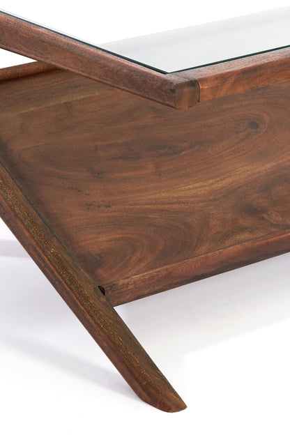 Yuki Acacia Wood & Glass Coffee Table