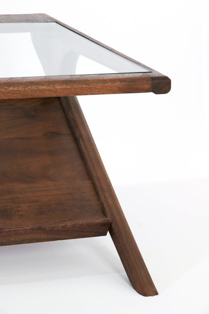 Yuki Acacia Wood & Glass Coffee Table