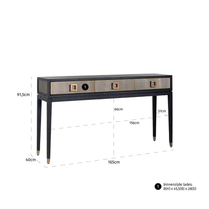 Bloomville 3-drawer Console Gold