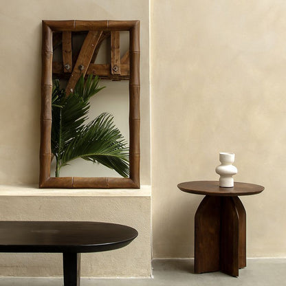 Faux Bamboo Mirror Brown