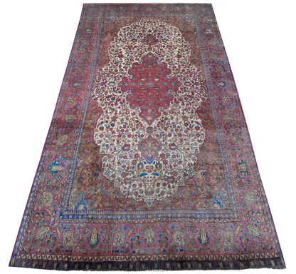 Antique Kashan Silk Rug