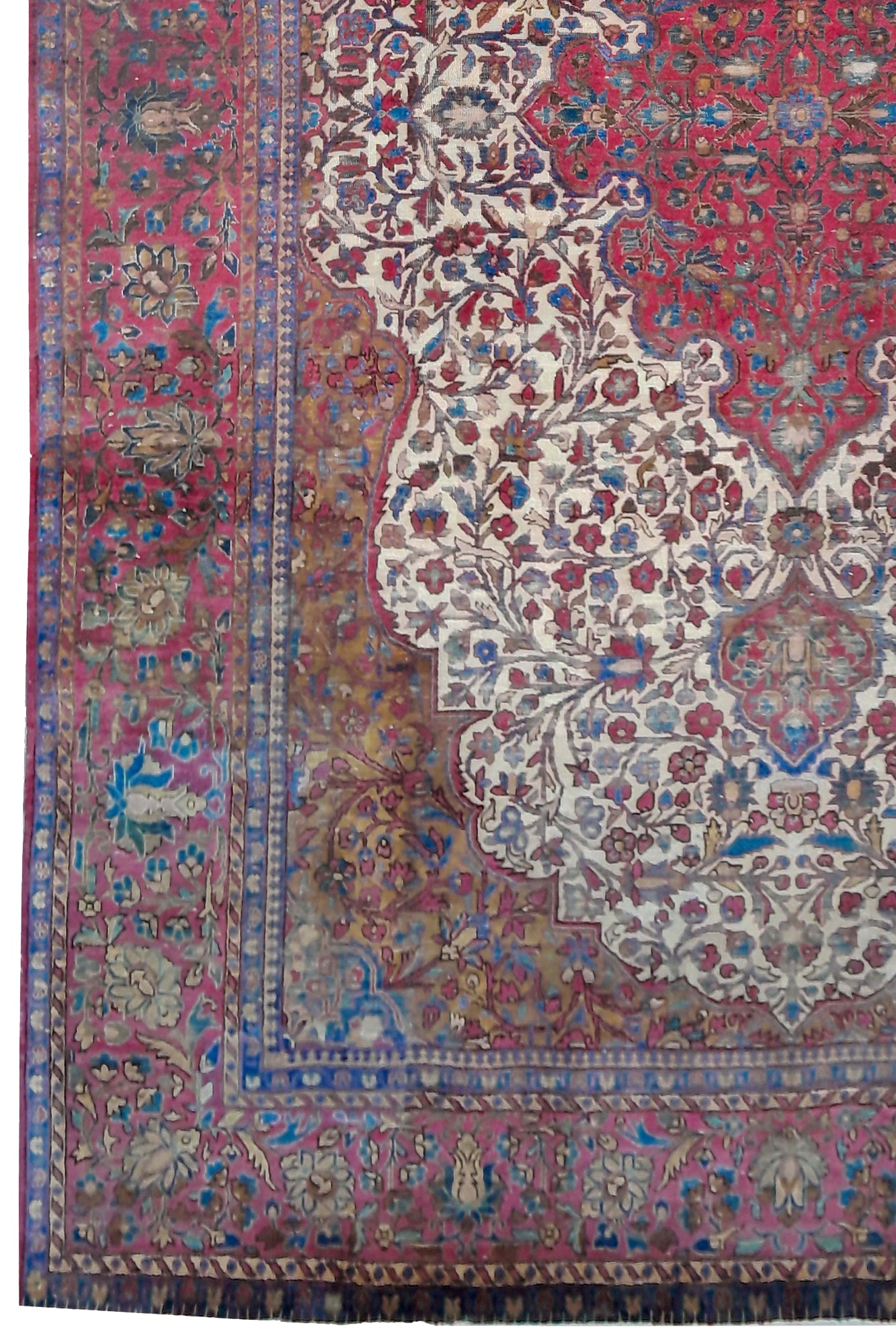 Antique Kashan Silk Rug