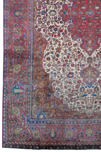Antique Kashan Silk Rug