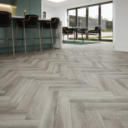 Platinum Grey Herringbone