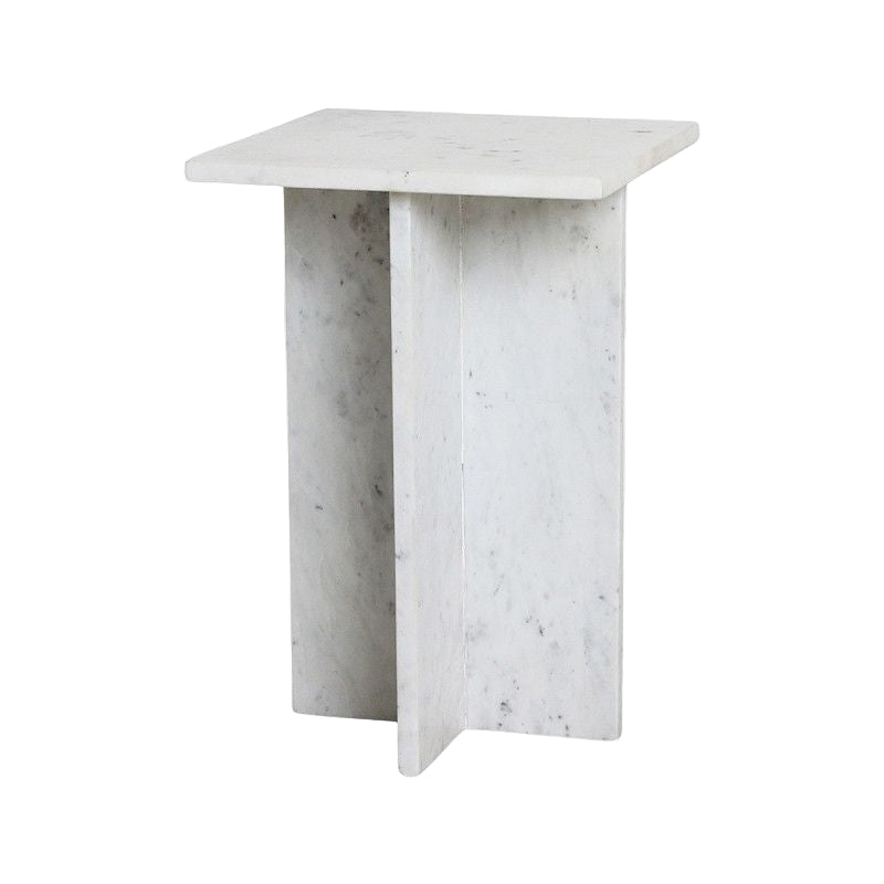 Marble side table on a white background
