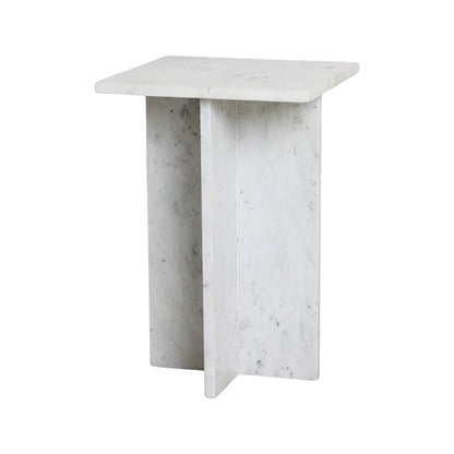 Marble side table on a white background