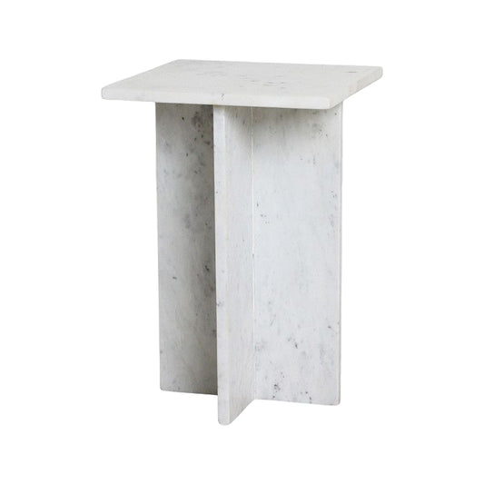 Marble side table on a white background