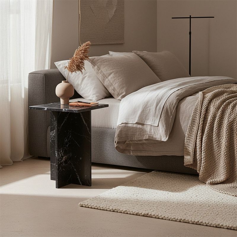 Shanghai Side Table in Black Marble