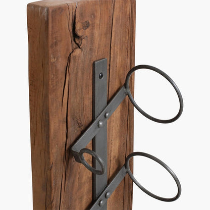 5 Bottle Wine Stand Teak Beam