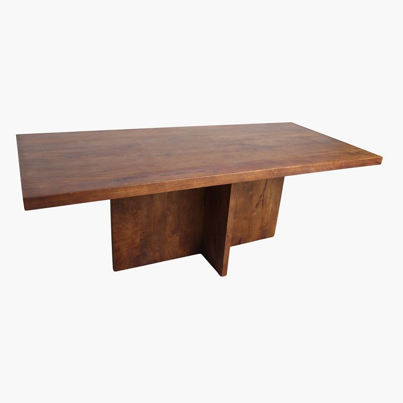 Bullnose Greek Cross Dining Table - Mango Wood